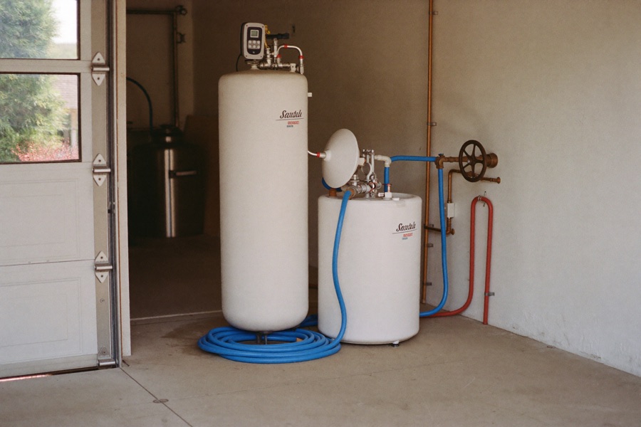 Water softener installed and ready in a Charlotte, NC home